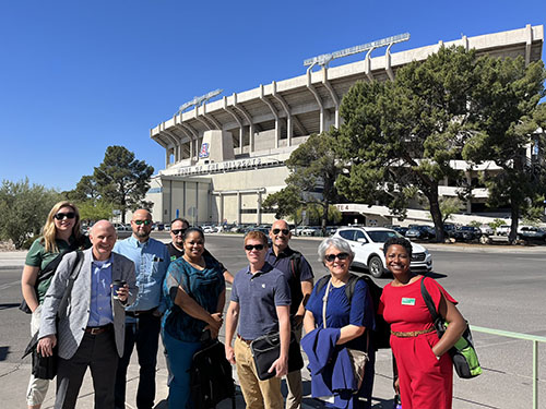 Florida Consortium Transfer Success Network poses for a picture outside at the University of Arizona during their week-long Transfer Success Tour in April 2023. 